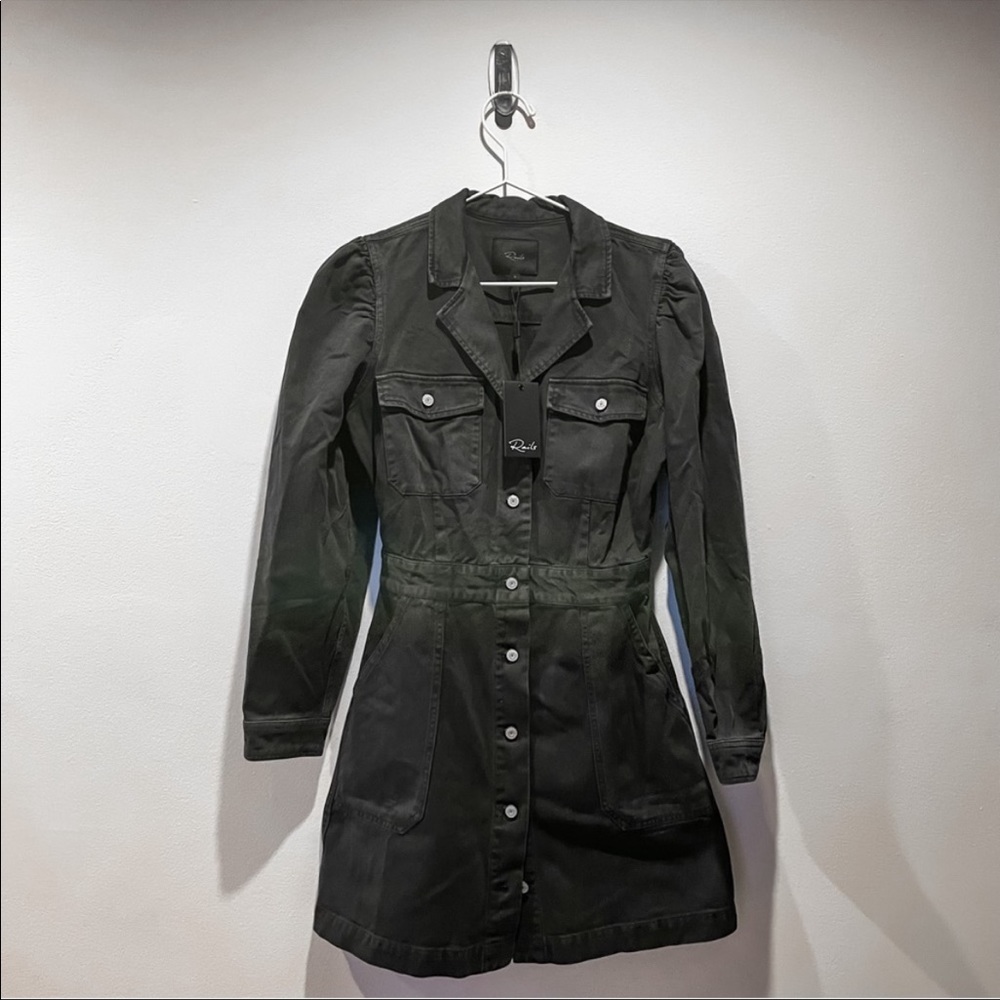 Rails • Utility Denim Button Front Shirt Dress